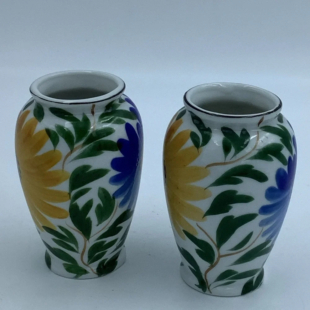 Pair of Mini Flower Vases Made in Japan
